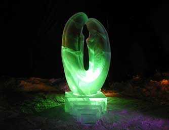 “Love” abstract ice sculpture by Qifeng An for Ice Alaska Event.