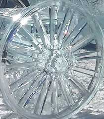detail of ice sculpture wheel