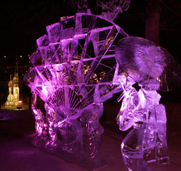 Junichi Nakamura ice sculpture “Tokyo” for Winterlüde Festival, Ottawa.