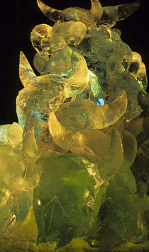 Patricia Leguen ice sculpture “Wascana.” For Ice Alaska event, photo by Patrick J. Endres at AlaskaPhotoGraphics.